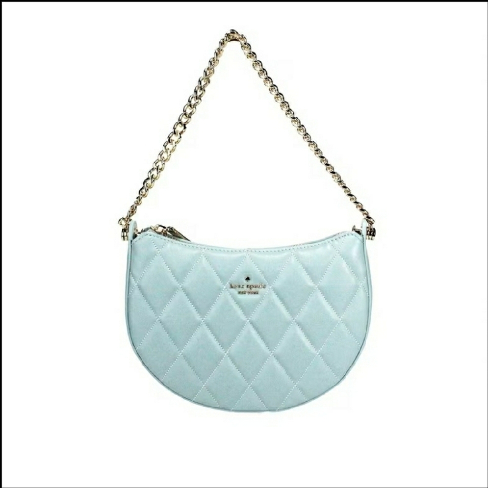 NWT! SET! Kate Spade Carey Wild Sage Quilted Zip Crossbody Bag & Zip Cardholder - Picture 3 of 11